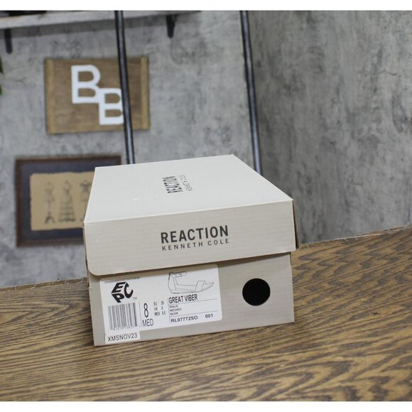 NWT Kenneth Cole Womens Great Viber Faux Leather Wedge Wedge Sandals Black 8M - Picture 11 of 12